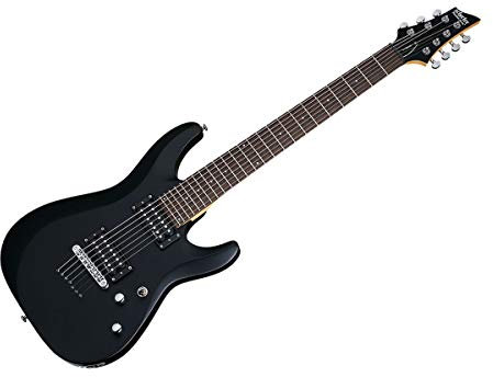 Schecter Guitar Research 437 C-7 Deluxe Seven-String Electric Guitar, Satin Black