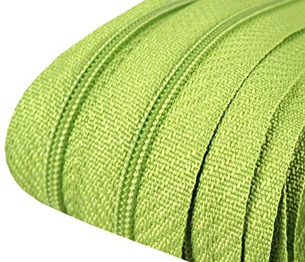 Schnoschi 2 m endlos Reißverschluss grün 3mm Laufschiene + 5 Zipper