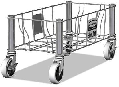 Rubbermaid Commercial Products Commercial Products 1956191 Slim Jim Socle double pour collecteurs de déchets avec conduits d'aération, acier inoxydable