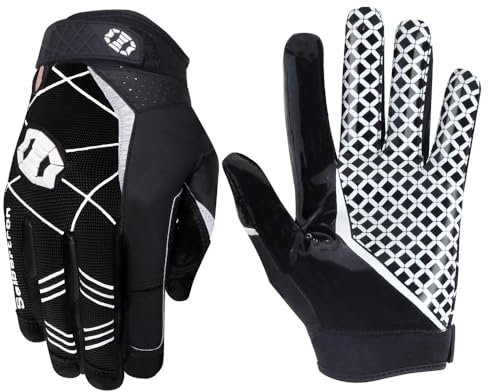 Seibertron Pro 3.0 Elite Ultra-Stick Sports Receiver/Empfänger Handschuhe American Football Gloves Jugend und Erwachsener Black S