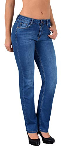 ESRA Jeans Damen Straight High Waist Stretch Jeanshose G200