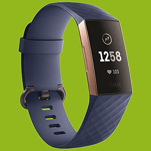 Wigento Für Fitbit Charge 3/4 Kunststoff/Silikon Armband für Männer/Größe L Navy-Blau Uhr