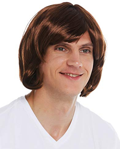 WIG ME UP - 2623-P33 Perücke Karneval Halloween Herren Mittelalter Minnesänger Schlager-Sänger trashiger Frisur Fail