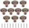 TOVOT 10PCS 1.38 Antique Floral Dresser Drawer Knobs Vintage Style Knobs Cabinet Door Knobs with Screws Round Pulls for Furniture(Copper)