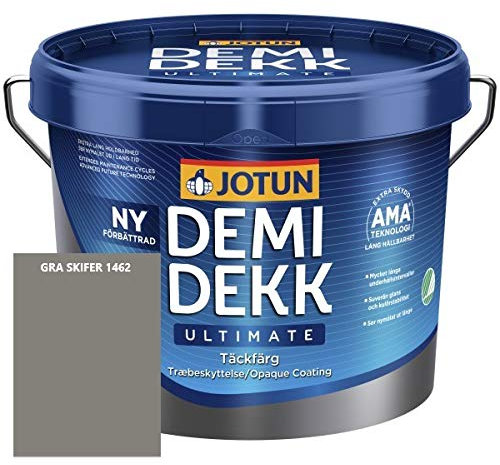 JOTUN DEMIDEKK ULTIMATE Täckfärg Holz-Farbe | Wetterschutz | Holzschutz | Absolute Premium-Qualität | 3 Liter GRA SKIFER 1462