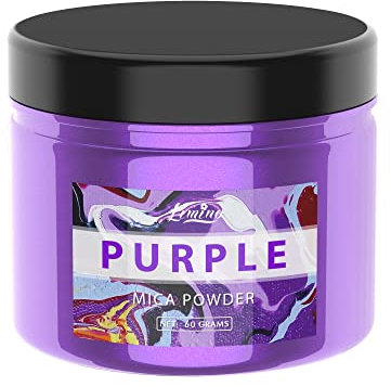 Epoxidharz Farbe - 60g Lila Metallic Mica Pulver Glitter Seifenfarbe Pigmentpulver für Epoxy Resin Farbe, Seifenherstellung - Natürliches Mica Powder Harz Farben für Epoxidharz, Lipgloss, Slime