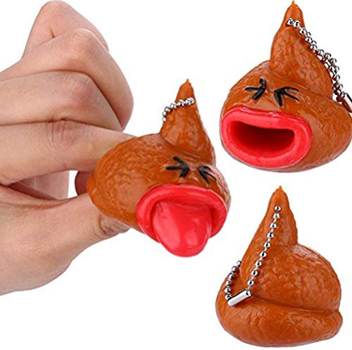 Crabitin 2 x Schlüsselanhänger mit Kackhaufen-Motiv, lustig, kleiner Streich, Antistress-Spielzeug, Geschenk Mädchen und Jungen, super Spaß beim Spielen, es ist das beste