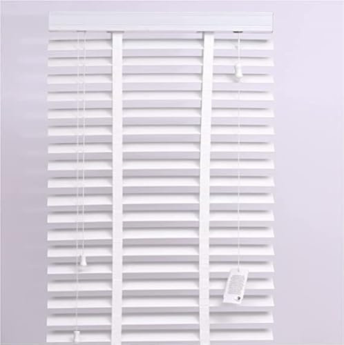 Ruby Deals Faux Wood Venetian Blinds 50mm Wide Slats PVC Window Shades Grey & White Tape Blind (White With Tape, 45cm x 150cm)