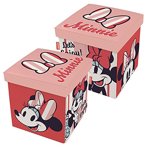 ARDITEX WD14437 Textilsitz, faltbar, 30 x 30 x 30 cm, von Disney-Minnie