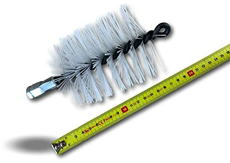 Hérisson Rond synthétique | Ø 80 mm | Embout Acier fileté M12*1,75mm | Ramonage Conduit gainé | Cheminée chaudière poele canalisations gouttières | Adaptable à Tous Types de Cannes | Kibros 4ESS8