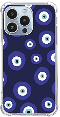 Jaexzpoe Blue Evil Eyes Case for iPhone 13 Pro Max, Slim Shockproof TPU Bumper Anti-Scratch Protective Cover