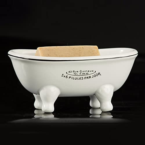 1 Stück Keramik Mini Klauenfuß Badewanne Seifenschale Vintage Decortative Seifenschale (stil02)