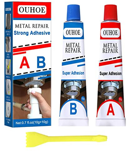 Gereton Metal Repair Paste Set Glue, Metal Cast Iron Repair Paste Set, Permanent Metal Repair Paste, Industrial Heat Resistant Cold Weld Metal Repair Paste