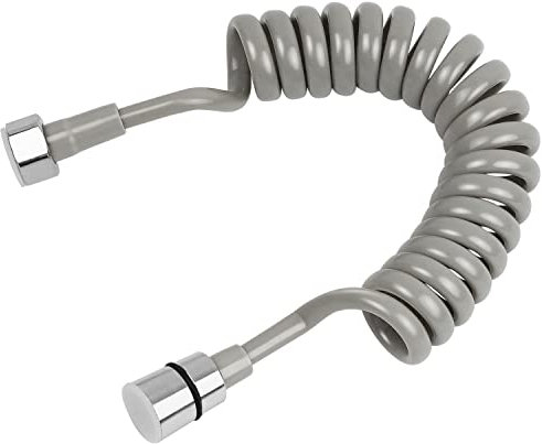 Tuyau de Douche Télescopique, DEANKEJI 2 Mètre Tuyau de Ressort de Salle de Bain, Acier Inoxydable Tuyau en Spirale, Tuyau Long pour Pulvérisateur, Toilette, Bidet, Robinet