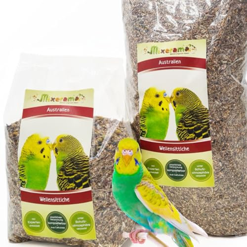 Mixerama Wellensittiche Australien - natürliches Futter für den Wellensittich mit extra Kräutern Sittichfutter Vogelfutter Größe 1 kg