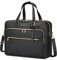 Taygeer Laptoptasche Damen 17 Zoll, Laptop Handtasche mit USB-Anschluss, Wasserabweisend Leder Schultertasche, Große Cabrio Gesteppte Aktentasche Rucksack Tote Bag für Büro, Business, Schule, Schwarz