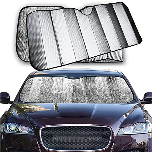 LEIVESTE - Auto Windschutzscheibe Faltbare Mit Gummibändern und Saugnäpfen, Sonnenabdeckung Gegen UV-Strahlen, für Auto (Medium-(70x140cm))