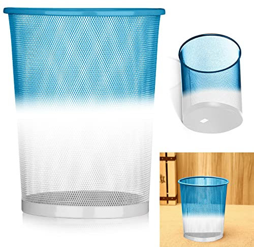 ARA CHOICE Colourful Mesh Waste Bins Rubbish Paper Wastebasket Trash Can Dustbin For Home Office Durable and easy to use Recycling Bin for Bedrooms Multi Colour. (Sky Blue)