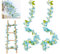 2 Stück Künstliche Kirschblüten Blumengirlande Blumenrebe Deko, 1,8m Künstliche Blumen Girlande Kirschblüten Blumenrebe Blau Kunstblumen Seidenblumen Blumengirlande Hängend für Party Wand Garten Deko