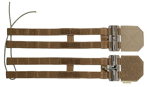 Black Gunpowder Tactical Two-Band Quick Release Cummerbund Side Belt Cumberbund Magnetic Buckles One Hand Operation Elastic String Model BG-TC3-ES (Coyote Brown Camo)