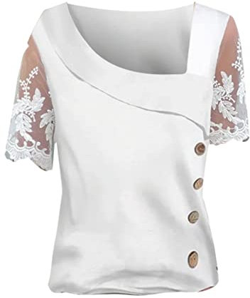 EODJXIO Tshirt Donna Firmate Bianche Vestiti Lunghi Estivi Mezza Manica Tshirt Donna Rossa Camicette Donna Manica Lunga Jeans Camicie Lunghe Donna per Leggings Vestiti Rosa Antico Corto