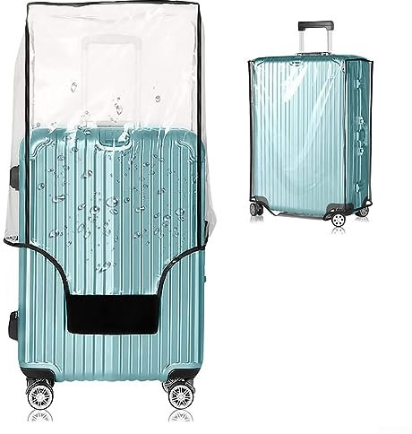 26 inchLuggage Cover Protector Bag, PVC Clear Waterproof Scratchproof Suitcase Cover, Wearable Dirt Proof Washable Trolley Case Cover for Travel