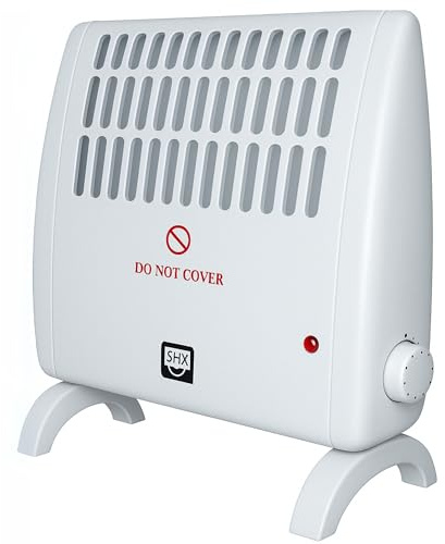 SHX Frostwächter mit Wandhalterung 450W SHX05FW450 – Frostwächter mit regelbarem Thermostat, 450 Watt, Standgerät oder Wandmontage, weiß