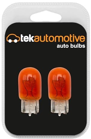 Tek Automotive 585 WY21W Indicator Bulbs 382WA 12V 21W W3x16D Capless Indicator Bulbs Orange Amber Car Light Bulb - Twin Pack