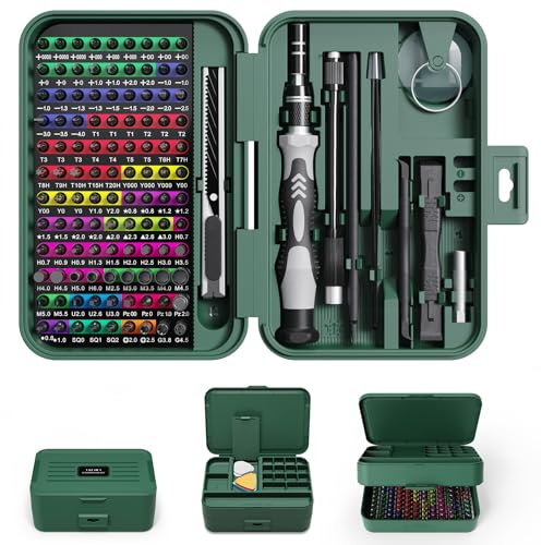YOYSUN Kit de tournevis de précision, 132 en 1 avec boîte de rangement, 108 embouts, kits d'identification à code couleur pour iPhone/Mac/iPad/tablette/ordinateur portable/Xbox Series/PS3/PS4/Nintendo