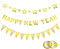 Koliphy Silvester Deko 2025 Neujahrs Dekoration, 2025 Happy New Year Girlande Silvester Party Hintergrund, Neujahr Deko 2025 Silvesterparty Silvesterdeko für Drinnen Draußen