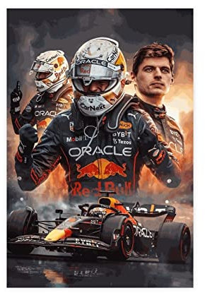 World Formula 1 Driver Max Verstappen Poster Leinwand Poster Schlafzimmer Dekor Sport Landschaft Büro Zimmer Dekor Geschenk Unrahmen-Stil 20 x 30 cm