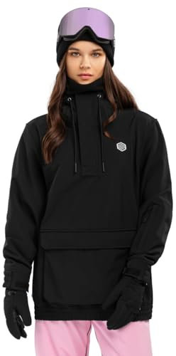 SIROKO - Snowboardjacke mit Kängurutasche für Damen W3-W North Ice - S - Schwarz