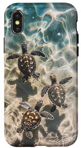 Turtle Design Ocean Animal Beach Pattern Case for iPhone X/XS