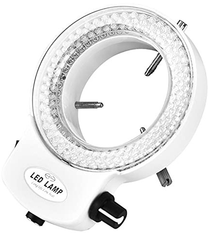 Ejoyous LED Ringlicht Mikroskop, Kamera Ringlampe Mikroskop Einstellbarer 144 LED Ring Light Lichtquelle für Stereomikroskop Schmuck Reparatur Lampe (Weiß)