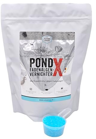 Nutramare PondX Fadenalgen-Vernichter 1,2 kg | Gegen Algenwachstum und Fadenalgen für Gartenteiche und Schwimmteiche, Phosphatfreie Algenbekämpfung, Schont Teichbewohner