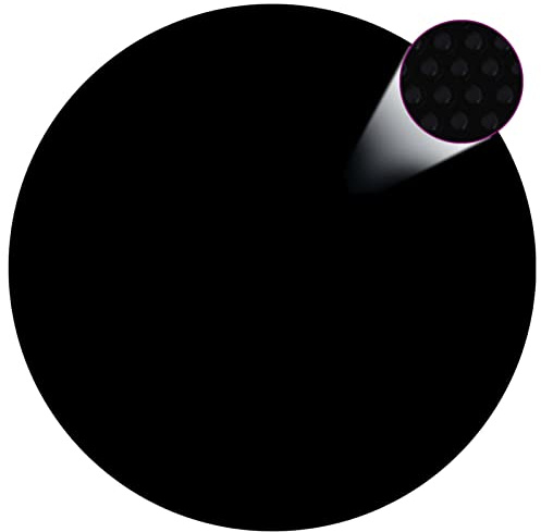 Sufrk Couverture de piscine noire 488 cm PE,film solaire couvre-piscine, découpe sur mesure