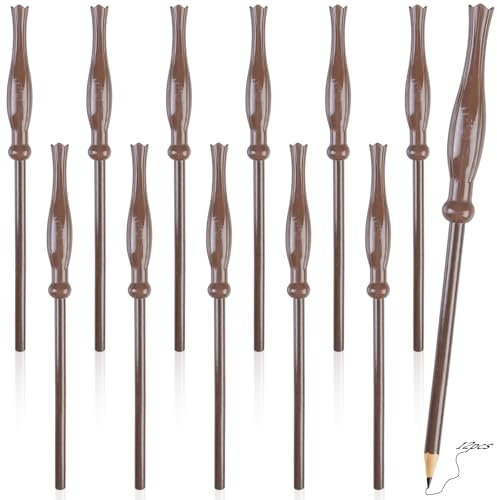 12 Stück Zauberstab Bleistifte, Multifunktional Bleistift Zauberstab Stifte, Bleistifte Natur aus Holz Geeignet für Magische Themenpartys, Geschenke Dekoration, Thema Party Deko, Partygeschenke