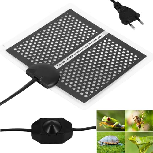 ALLOMN Esterilla térmica para reptiles, terrario, reptiles, con regulación de temperatura para reptiles, tortugas, serpientes, lagartos, cangrejos ermitaños, anfibios (panal de abejas 5 W-15 x 14 cm)