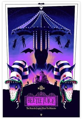 Filmposter Beetlejuice A Tim Burton, Filmposter, Leinwand, Poster, Schlafzimmer, Dekoration, Landschaft, Büro, Raumdekoration, Geschenk, 50 x 75 cm