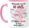 Cupdarling® Mug Maman avec 1-3 Enfants Personnalisé - Merci Maman, De Ne Pas M'Avoir Avalé - Tasse Humour Noël - Cadeau Drôle pour Noël - 330 mL Céramique - Rose