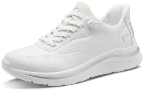 Tamaris Comfort Damen Step IN Sneaker flach zum Schlupfen Sportlich, Weiß (White), 41 EU