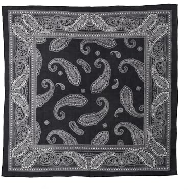MayTree Seidentuch Baumwolle und Seide quadratisch 65x65cm, Bandana schwarz