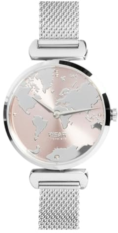 WearTravelers Damen Weltkarte Armbanduhr - Stahl 326L Wasserdicht (Wasserdicht - 3ATM) - Geschenk für die Reisende Frau - Wanderlust