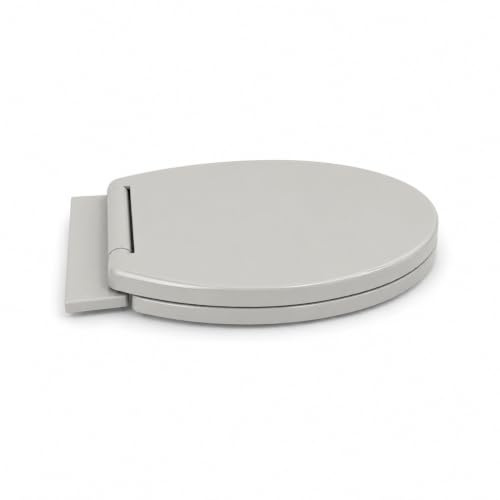 Yorkshire Homeware Quick Close Toilet Seat | Bathroom Seats Oval Shape | Quick Release for Easy Clean Simple Top Fixing | Removable Lid for Easy Assembly, L 41-44cm x W 35cm (Light Grey)