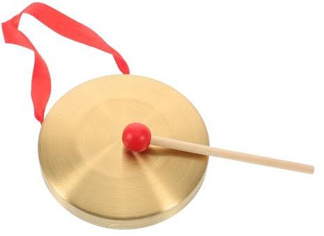 MILISTEN Chinesischer Messinggong mit Schlägel Kleiner Kupfergong für Ethnische Orchester Bühnenaufführungen und Dekoration