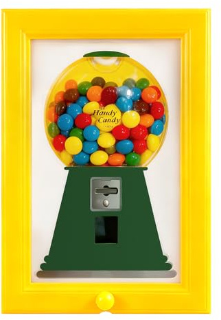 Candy Dispenser Picture Frame, Hanging Handy Candy Frame Dispenser, Handy Wall Mounted Gumball Machine Dispenser for Hanging or Tabletop Candies Nuts Snacks for Kitchen Office Hallway