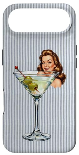 Retro Martini Glass, Olives and Pin Up Girl Case for iPhone Air
