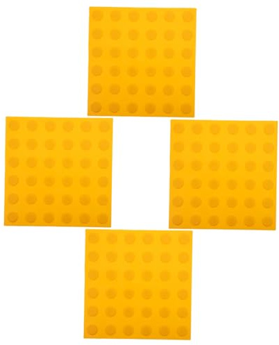 HOUDERCO 4 Stück Taktile PVC Fliesen 30x30cm Blindenleitsystem mit Braille Streifen Geeignet für Barrierefreie Innenräume und Außenbereiche
