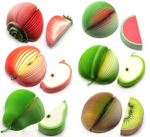CKB Ltd Set of 6 Mixed Neuheit 3D Fruit Shape Memo Note Pads Notizblock Hinweis Briefpapier Unusual Gift Office Notepad