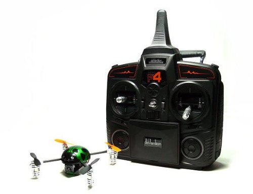 Walkera QR Green Ladybird V2 Quadcopter & DEVO F4 Transmitter FPV (Mode 1) QC500 with RCECHO Full Version Apps Edition